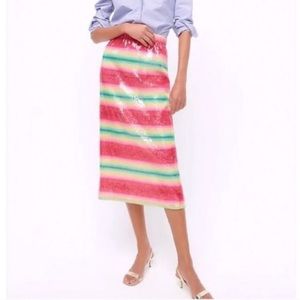 J.Crew Collection Pull-On Multi-Color Sequin Midi Skirt